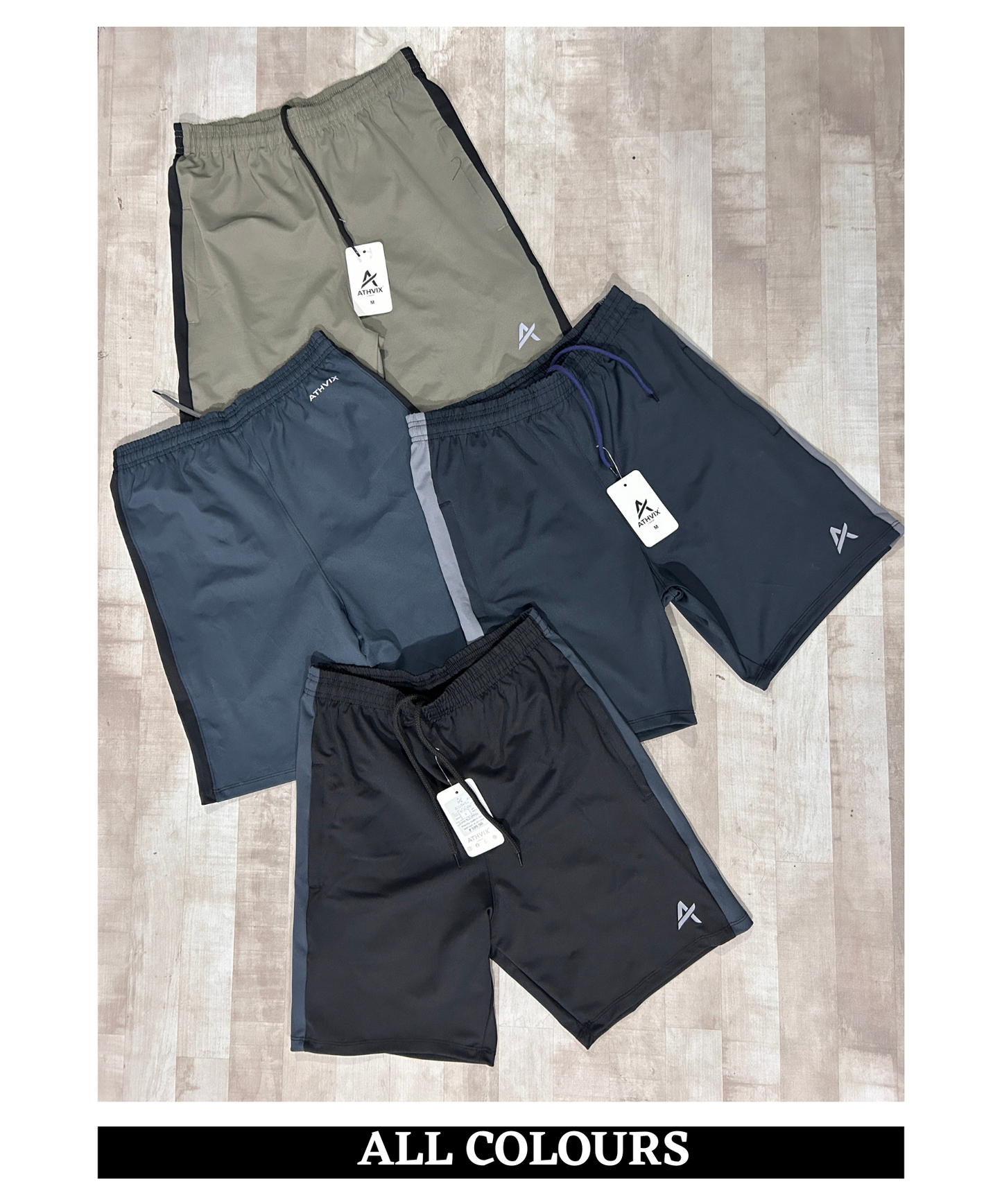 Men’s Premium 4-Way Lycra Shorts (250 GSM) with Side Contrast | Athvix Active Wear By Denmonk