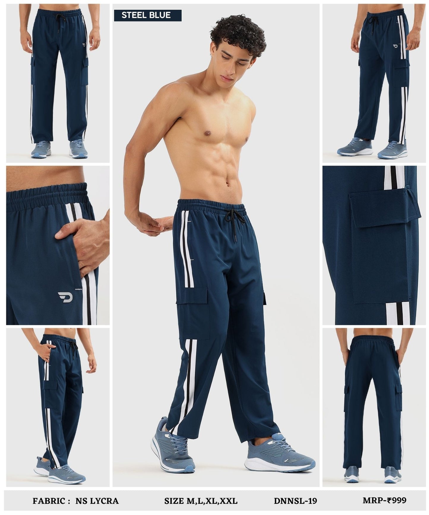 Imported NS Parachute Lycra Straight Fit Trackpant for Men (20% Lycra, 145 GSM)