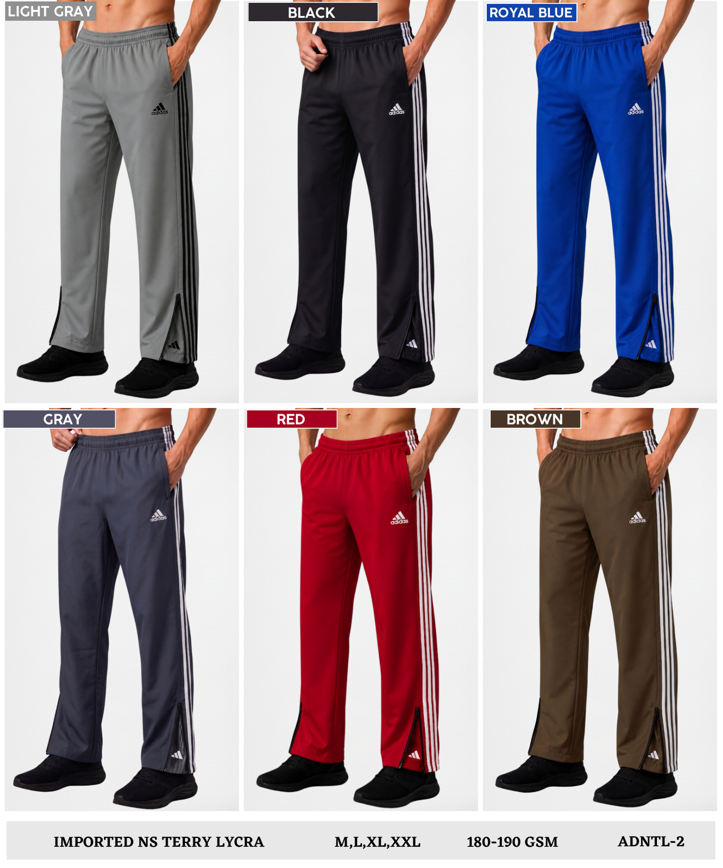 Imported Ns Terry Lycra Lower (GSM 180) Straight Cut-Boot Cut