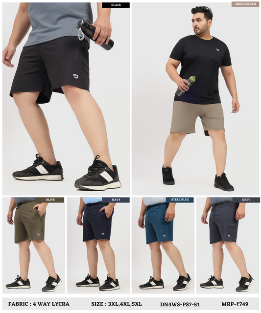 Imported 4way Taiwan Lycra Plus Size Shorts (GSM 250)