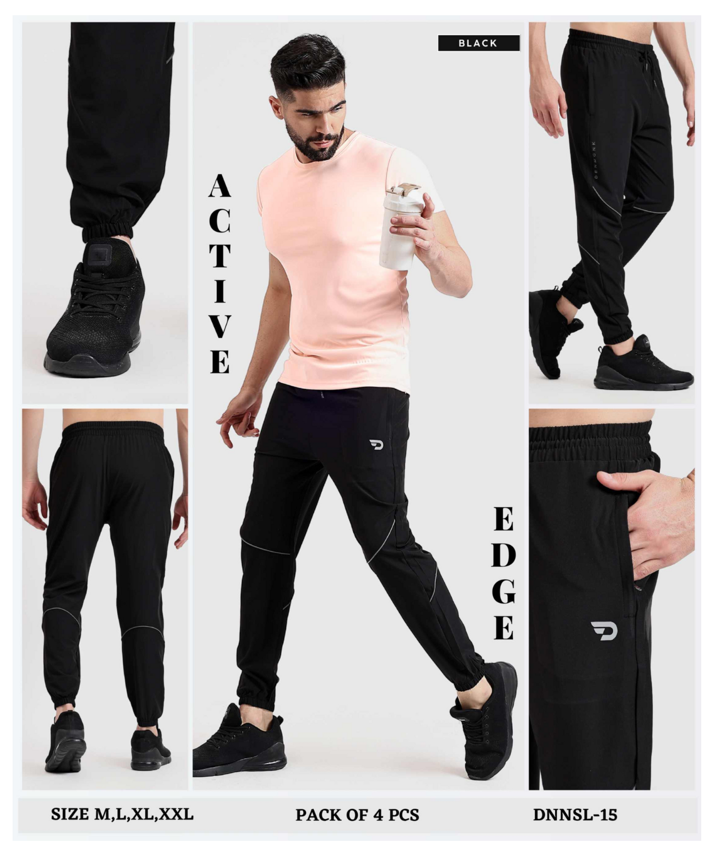 Everyday Stretch Track Pants - Imported Ns Parachute Lycra Trackpant (20% Lycra 145 GSM)