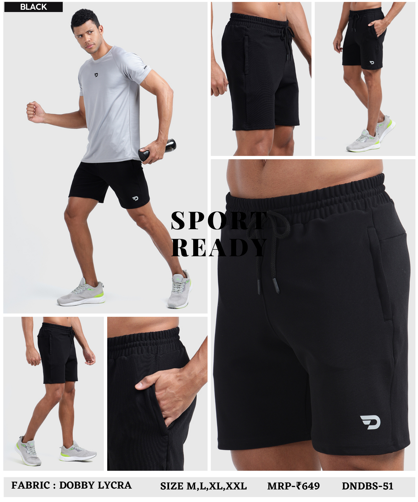 Maxmotion Shorts - Imported Dobby Lycra Shorts (GSM 250)