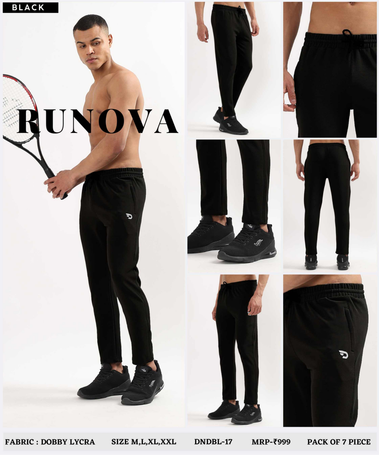 Essential Zip Trackpant – Imported Dobby Lycra |280 GSM| Regular Fit