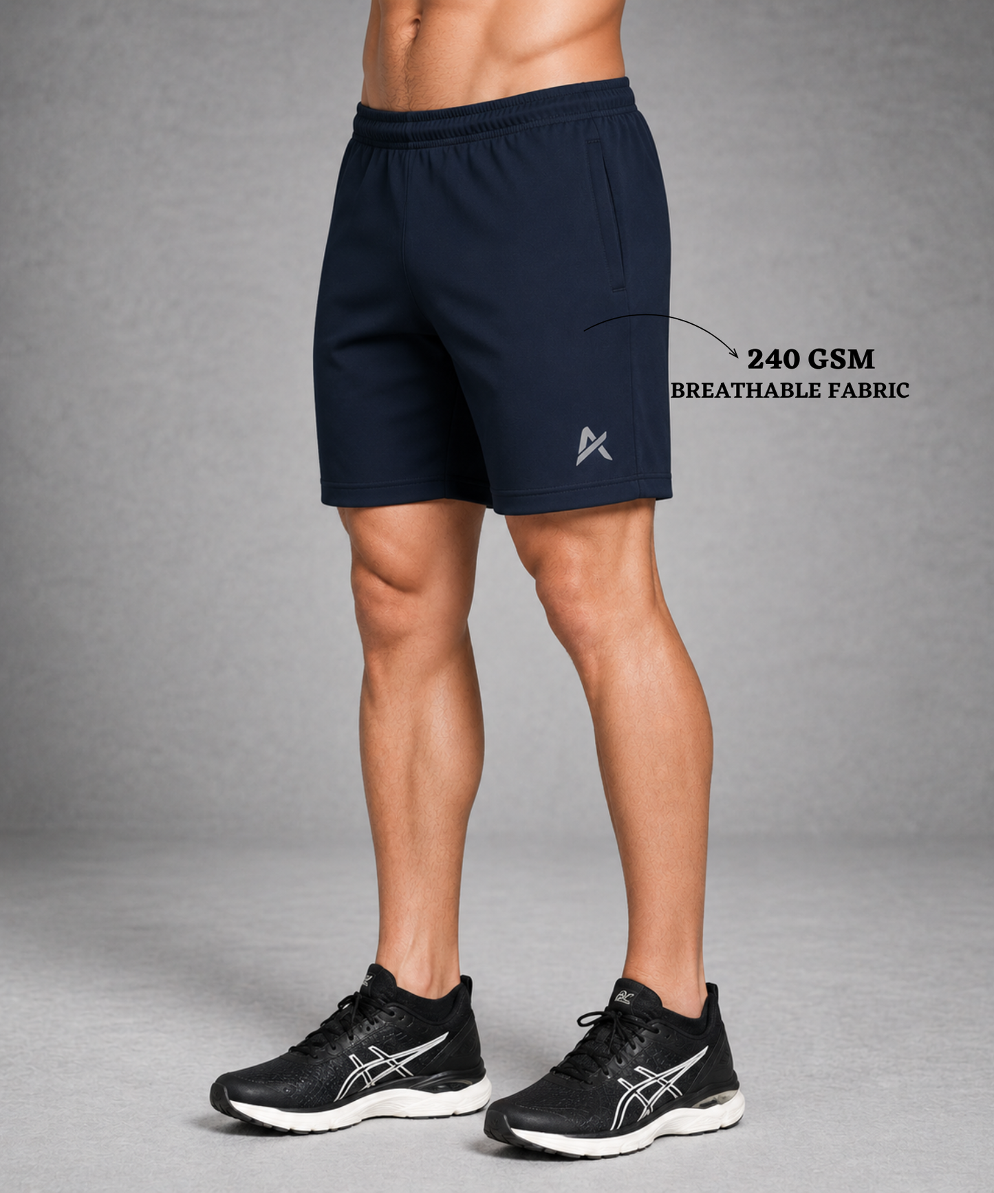 ATHVIX by Denmonk Premium 4-Way Lycra Shorts | 250 GSM | Regular Fit | Stretchable Quick-Dry Activewear for Men