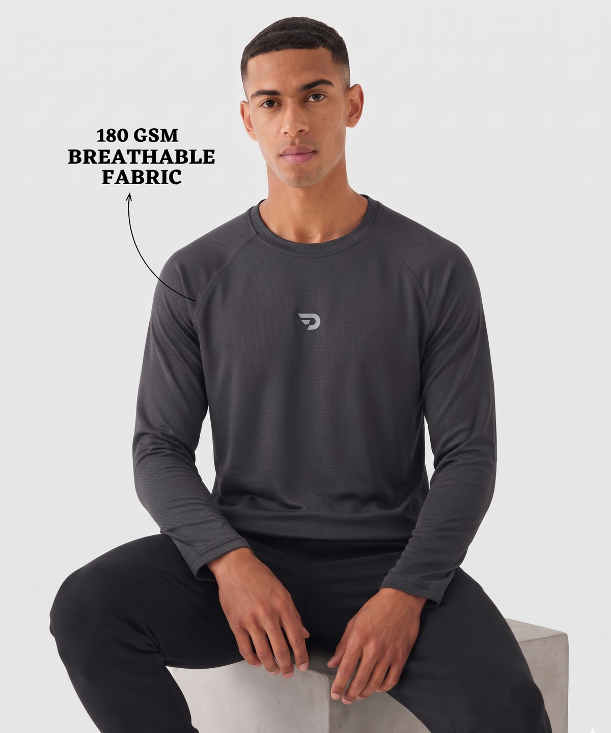 Denmonk Men's Imported Micro Bird Eye Raglan Full Sleeve T-Shirt | 180 GSM | Regular Fit
