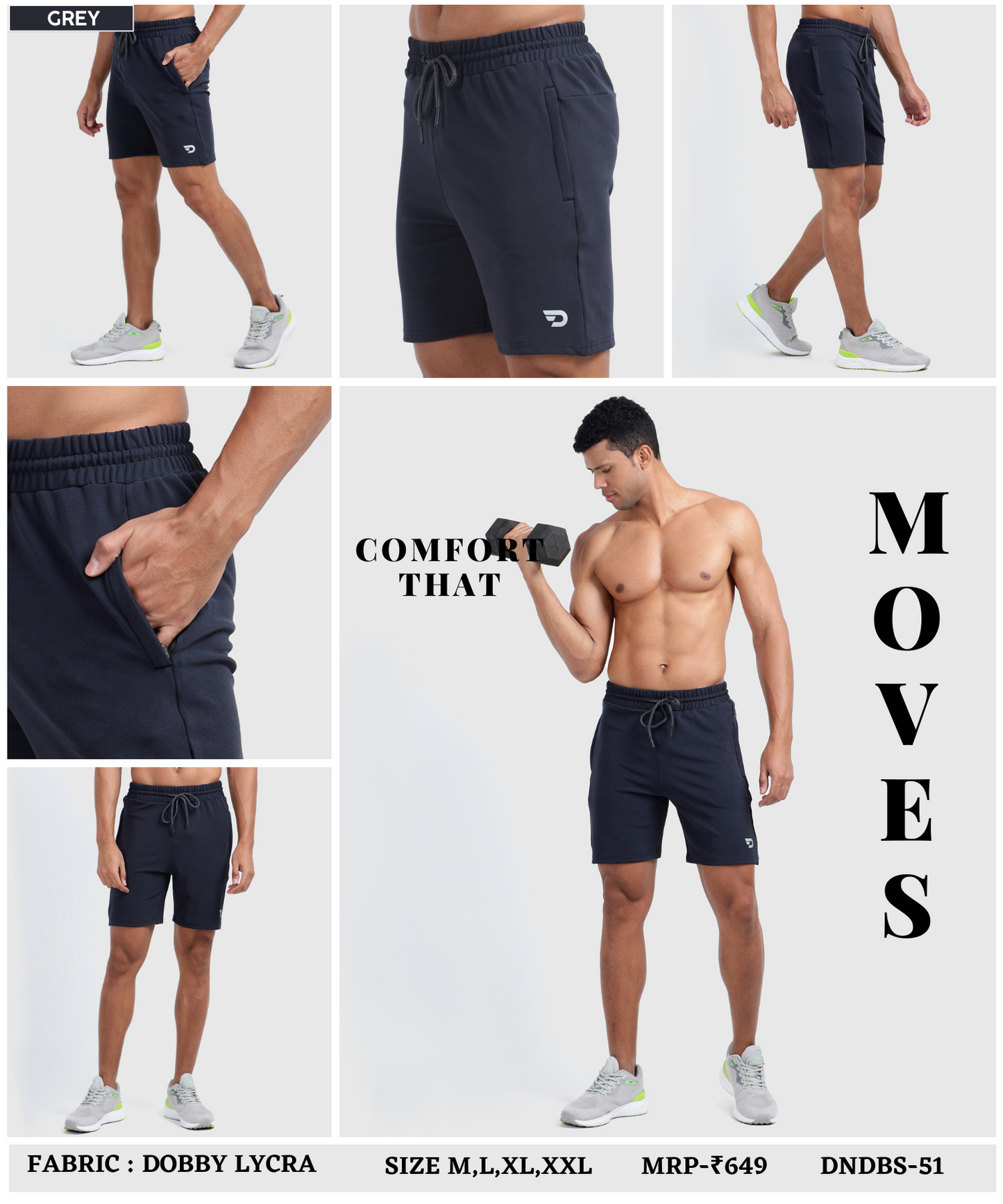 Maxmotion Shorts - Imported Dobby Lycra Shorts (GSM 250)