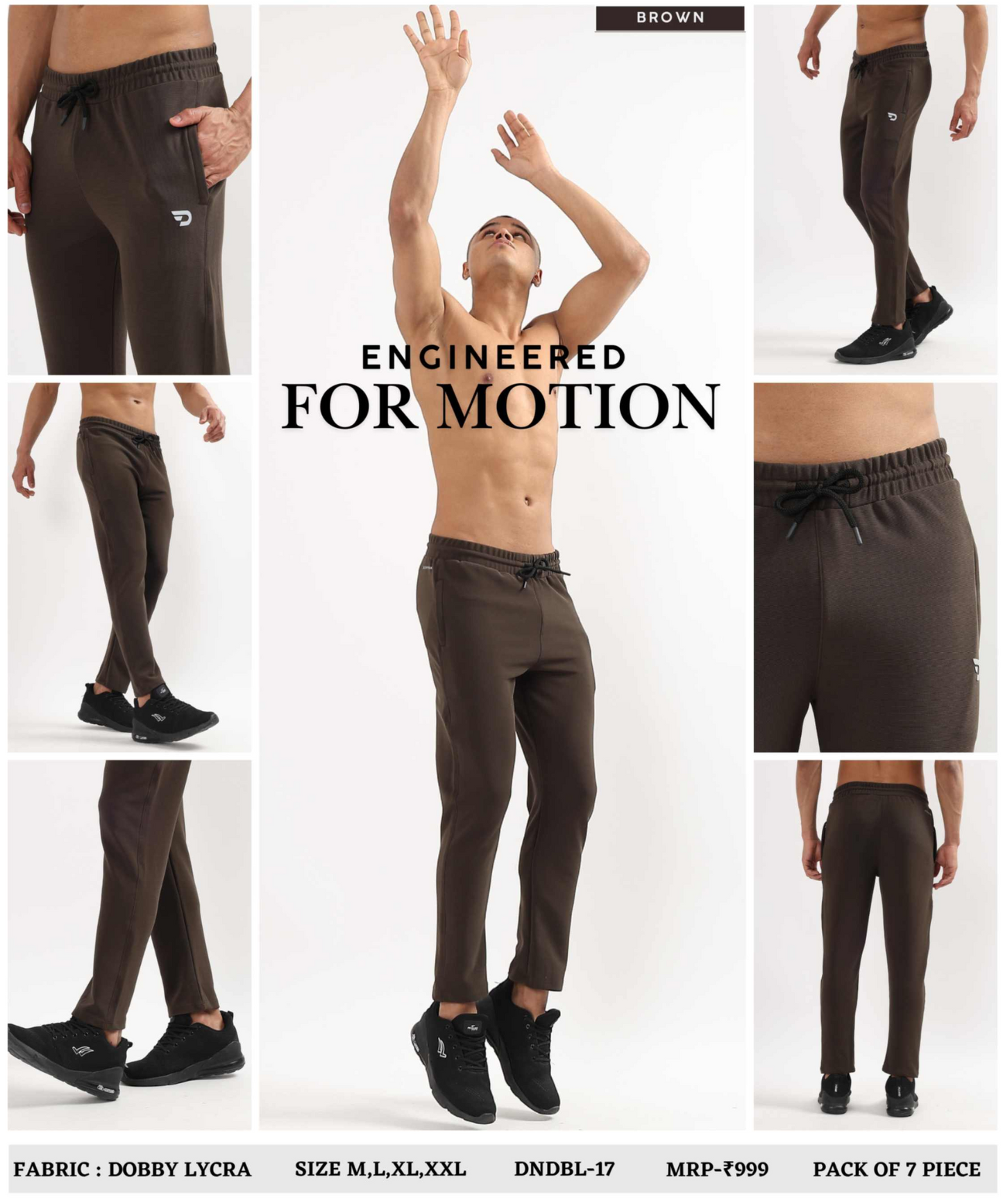 Essential Zip Trackpant – Imported Dobby Lycra |280 GSM| Regular Fit