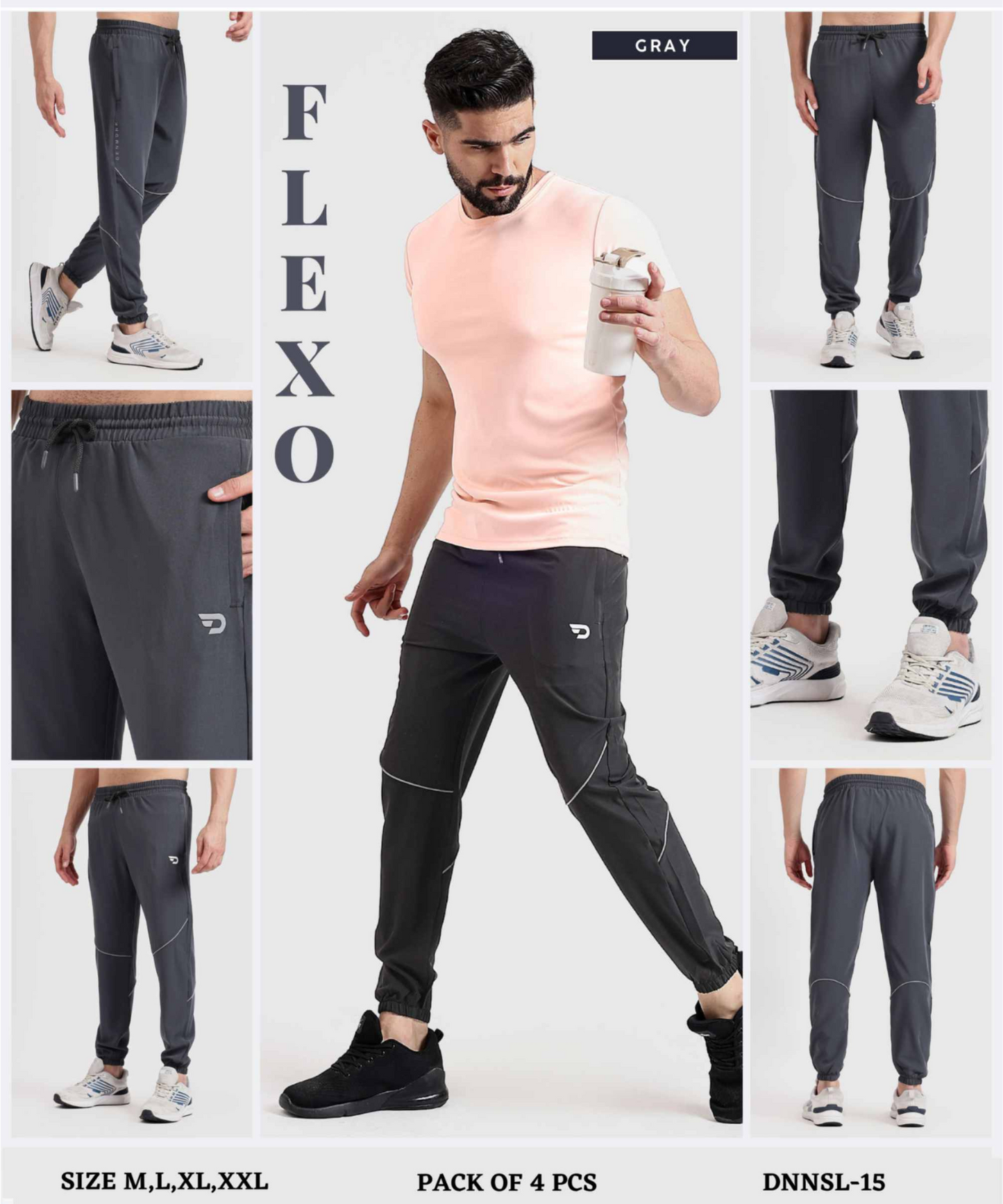 Everyday Stretch Track Pants - Imported Ns Parachute Lycra Trackpant (20% Lycra 145 GSM)
