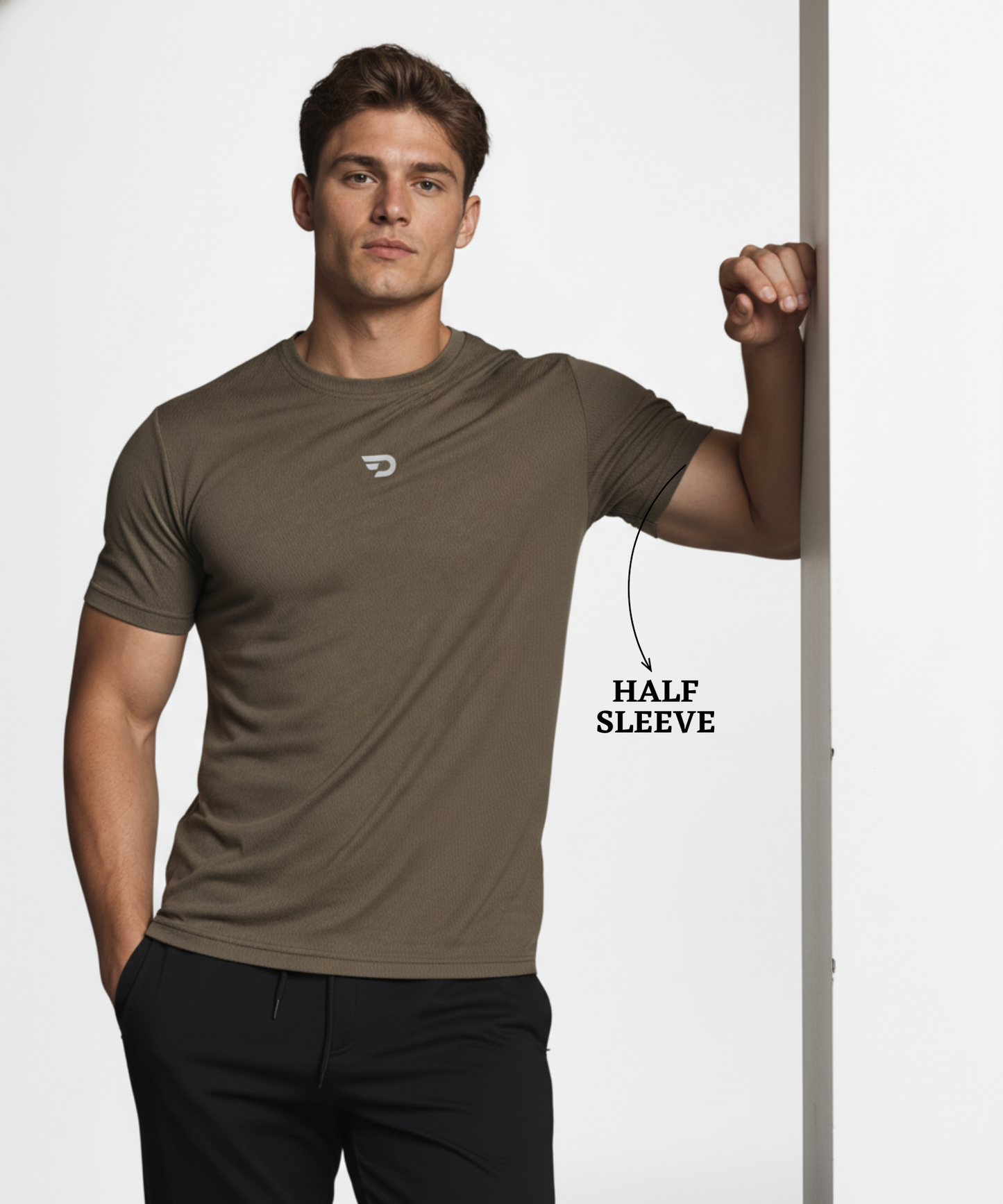 Men’s Imported Mesh Jacquard Lycra Activewear Regular Fit  T-Shirt