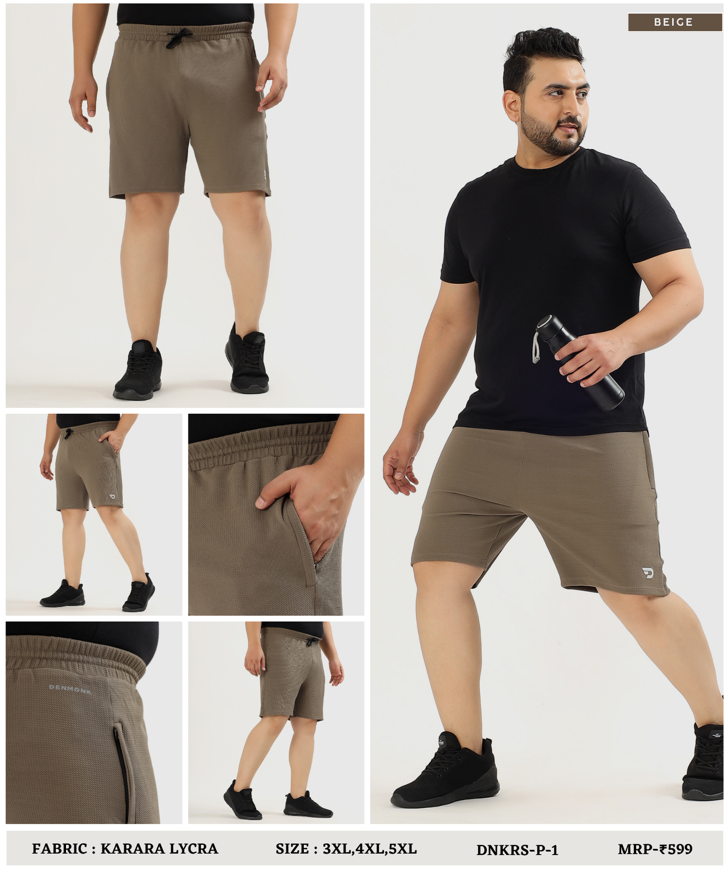 KararaFlex Plus Size Shorts – Imported Karara Lycra (250 GSM)