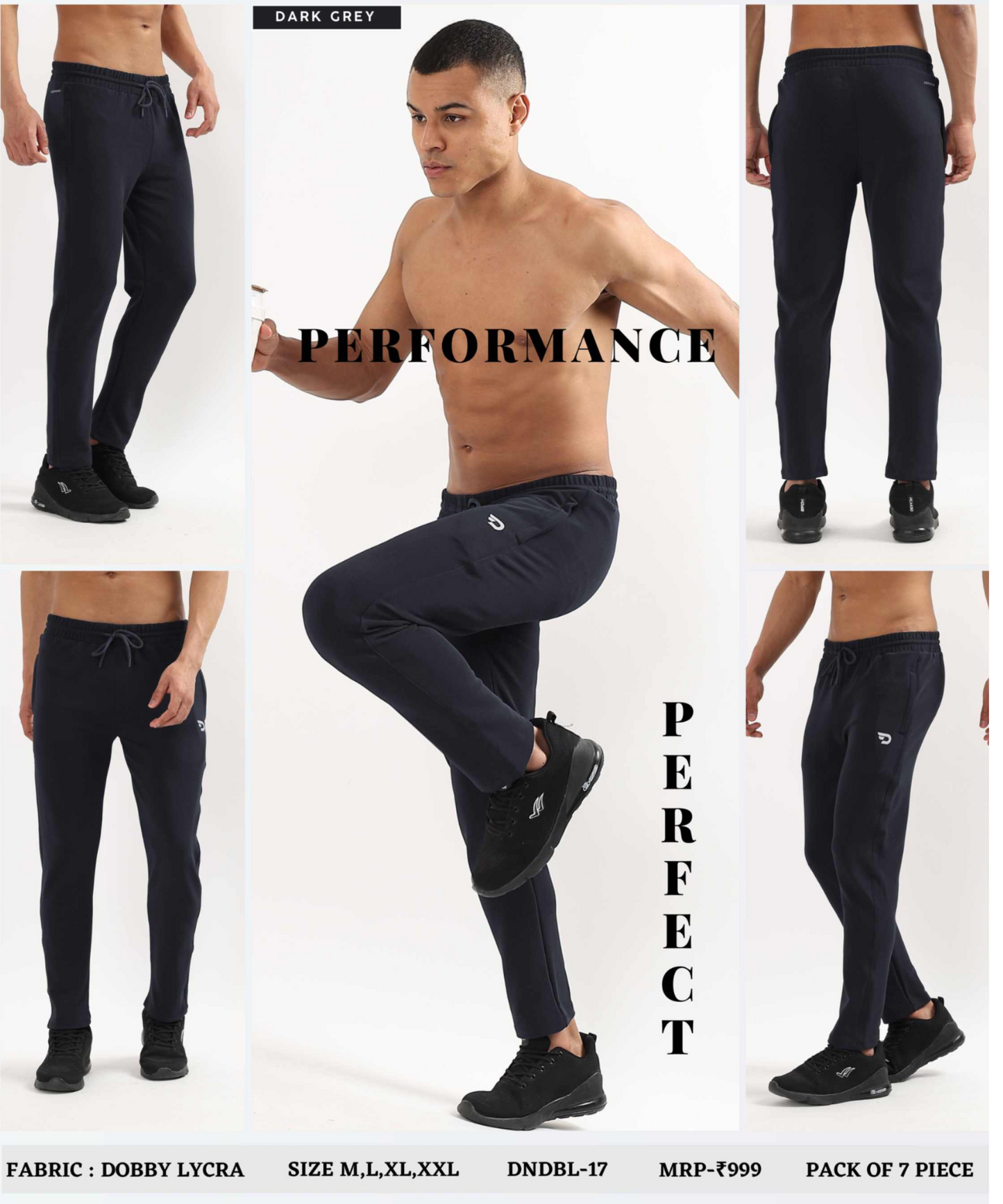 Essential Zip Trackpant – Imported Dobby Lycra |280 GSM| Regular Fit
