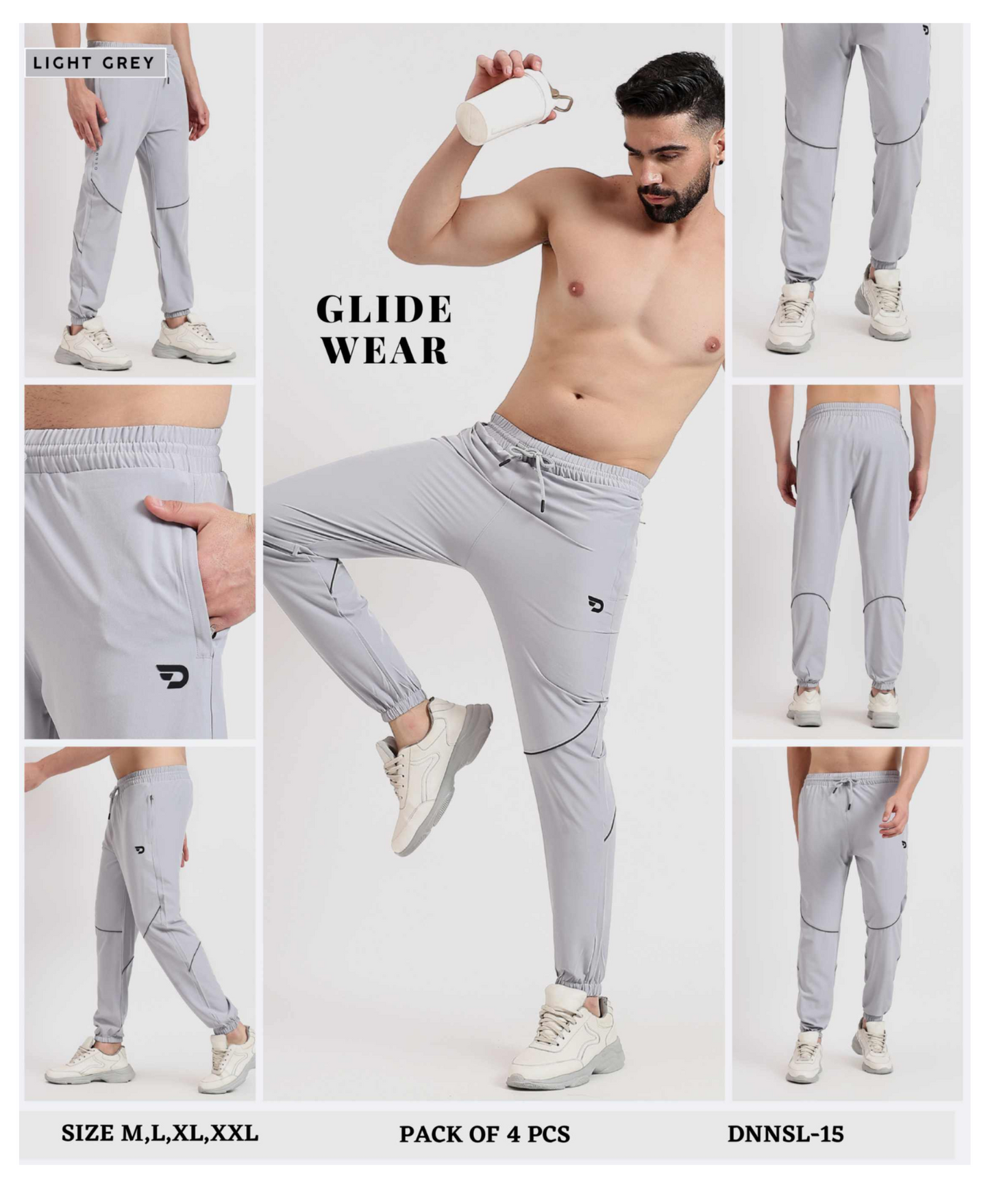 Everyday Stretch Track Pants - Imported Ns Parachute Lycra Trackpant (20% Lycra 145 GSM)
