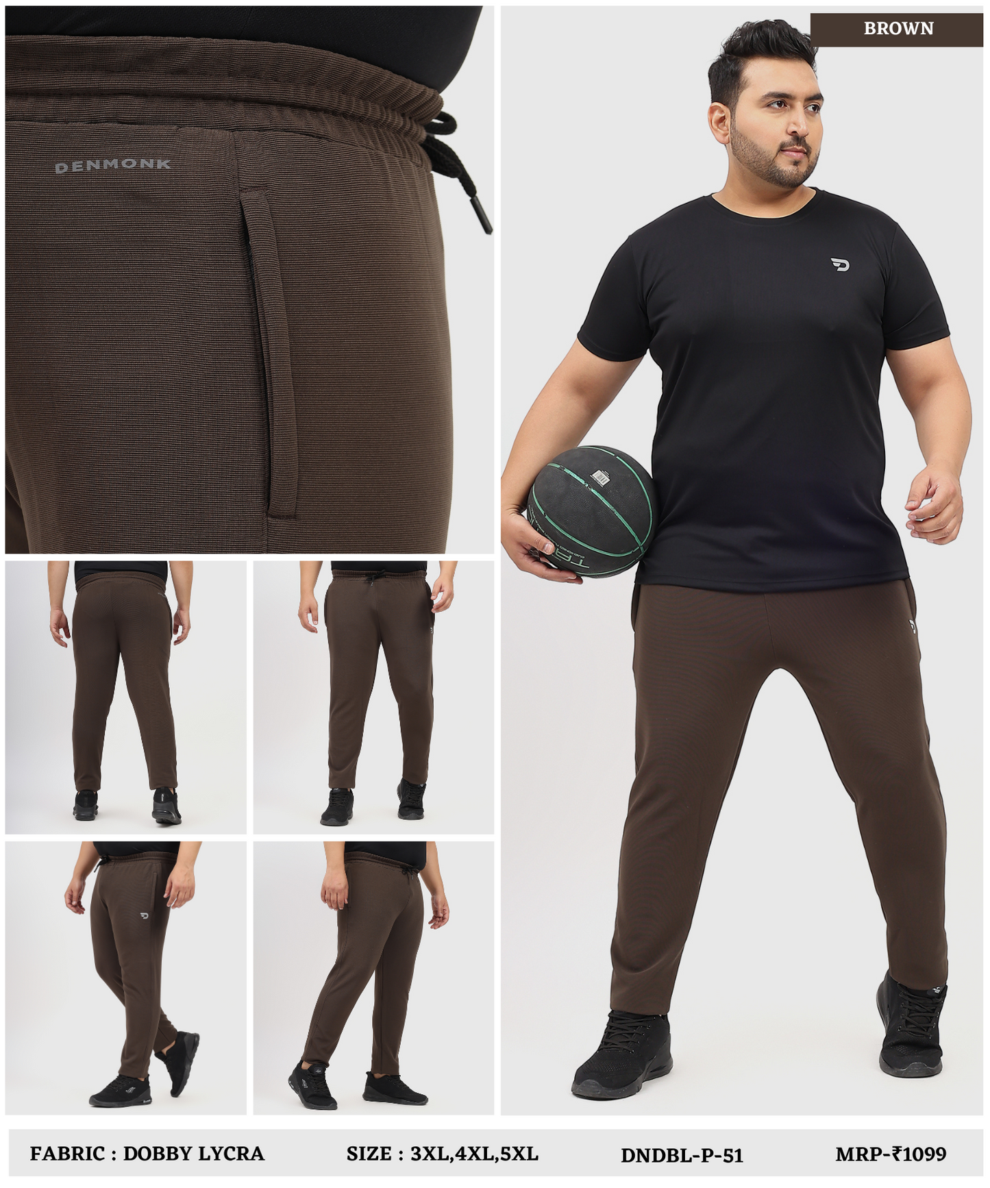 CoreFit Trackpant – Imported Dobby Plus Size Lycra Trackpant |280 GSM | Slim Fit