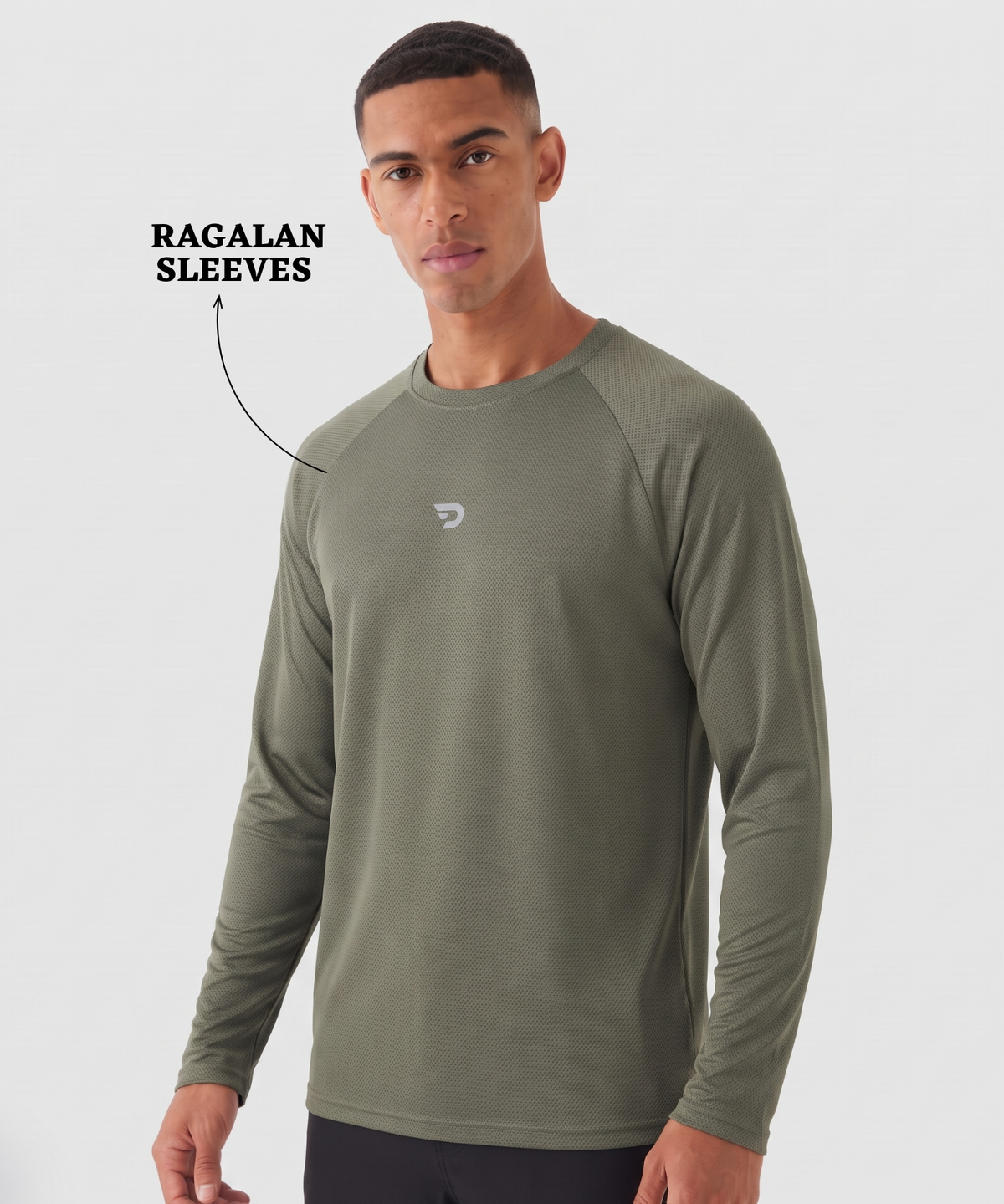 Denmonk Men's Imported Micro Bird Eye Raglan Full Sleeve T-Shirt | 180 GSM | Regular Fit