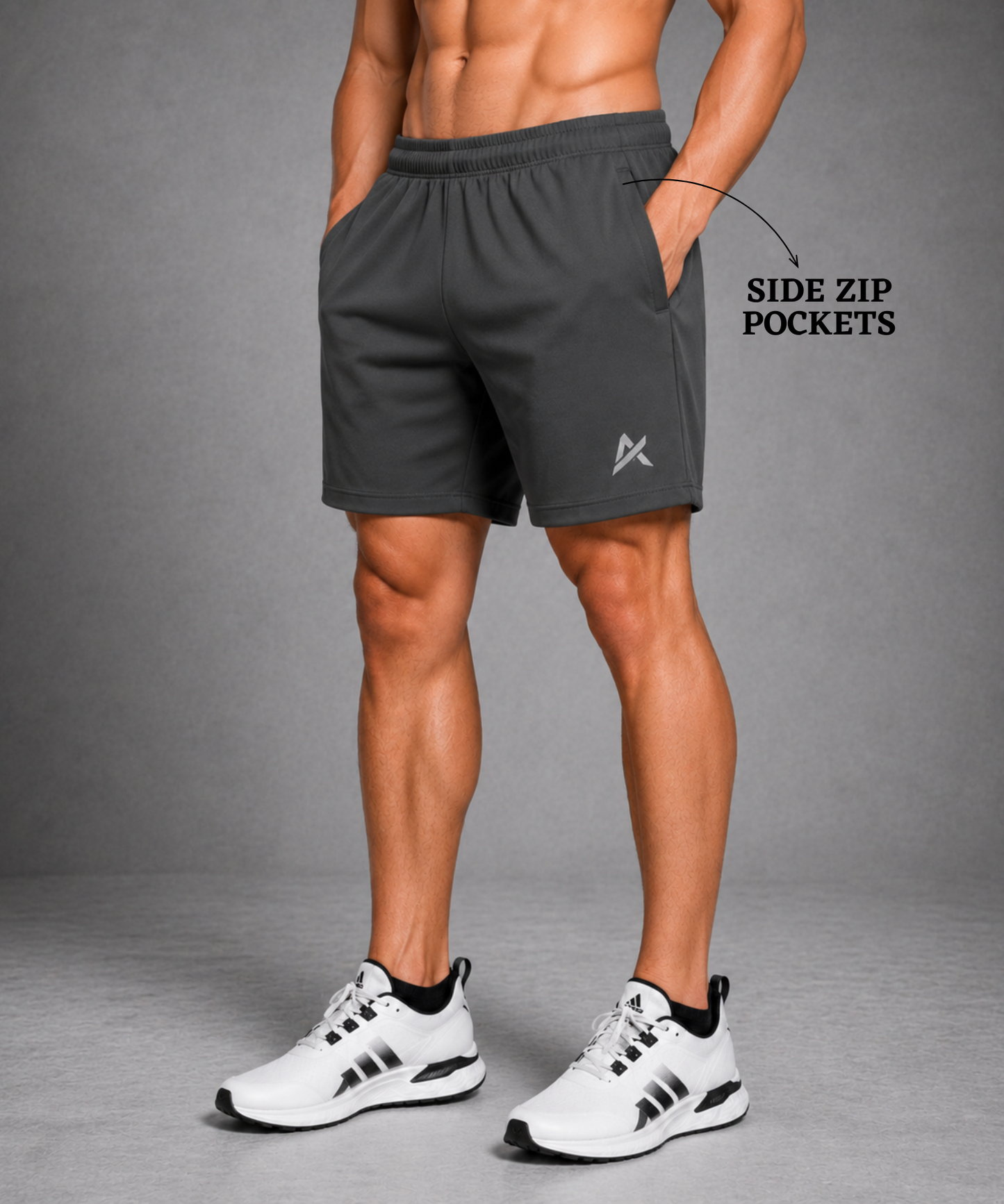 ATHVIX by Denmonk Premium 4-Way Lycra Shorts | 250 GSM | Regular Fit | Stretchable Quick-Dry Activewear for Men