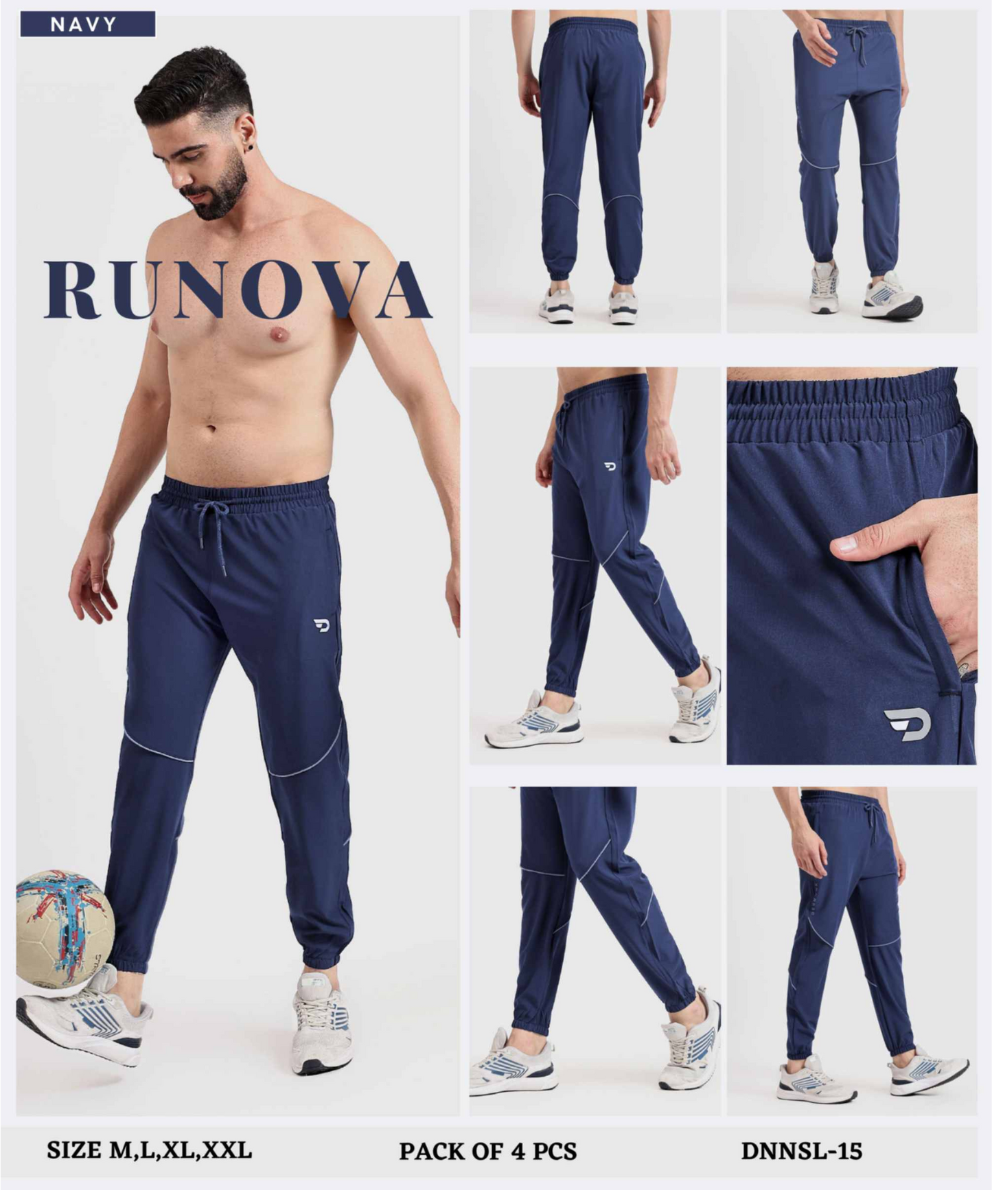 Everyday Stretch Track Pants - Imported Ns Parachute Lycra Trackpant (20% Lycra 145 GSM)