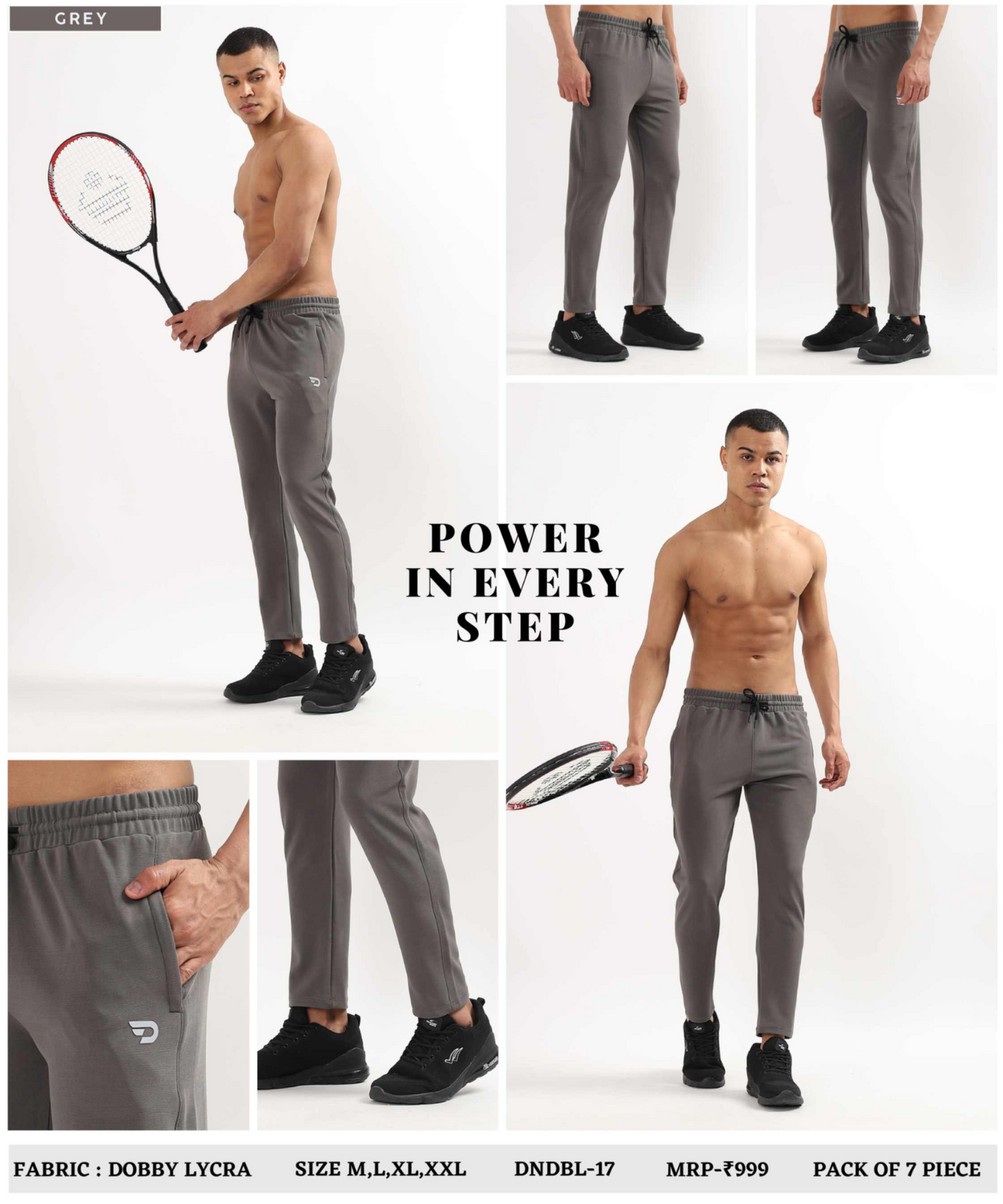 Essential Zip Trackpant – Imported Dobby Lycra |280 GSM| Regular Fit
