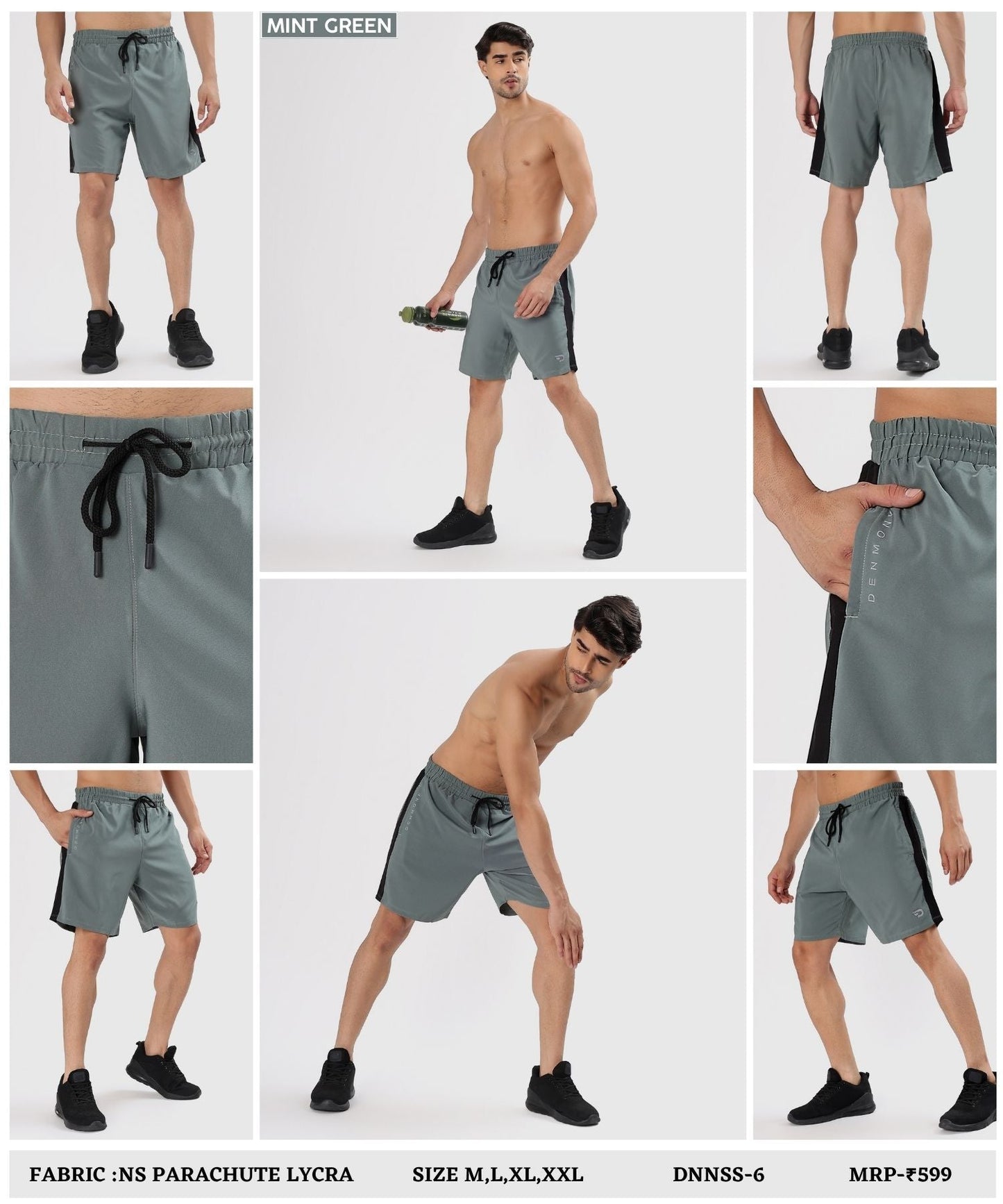 BlockFit Shorts – Imported Ns Parachute Lycra (15% Lycra,130 GSM)