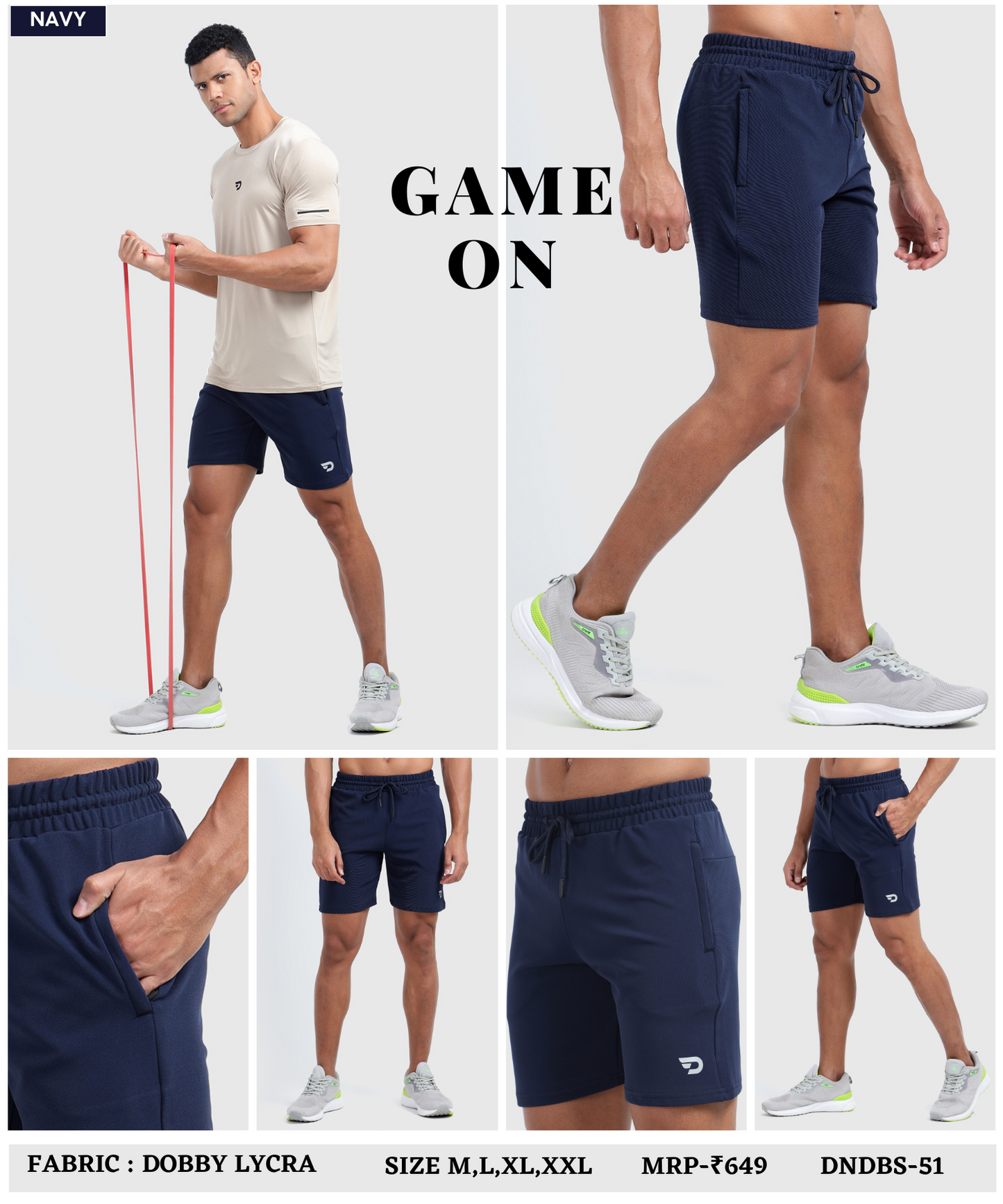 Maxmotion Shorts - Imported Dobby Lycra Shorts (GSM 250)