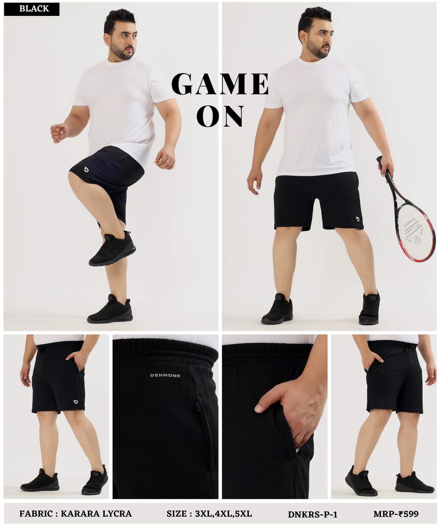 KararaFlex Plus Size Shorts – Imported Karara Lycra (250 GSM)