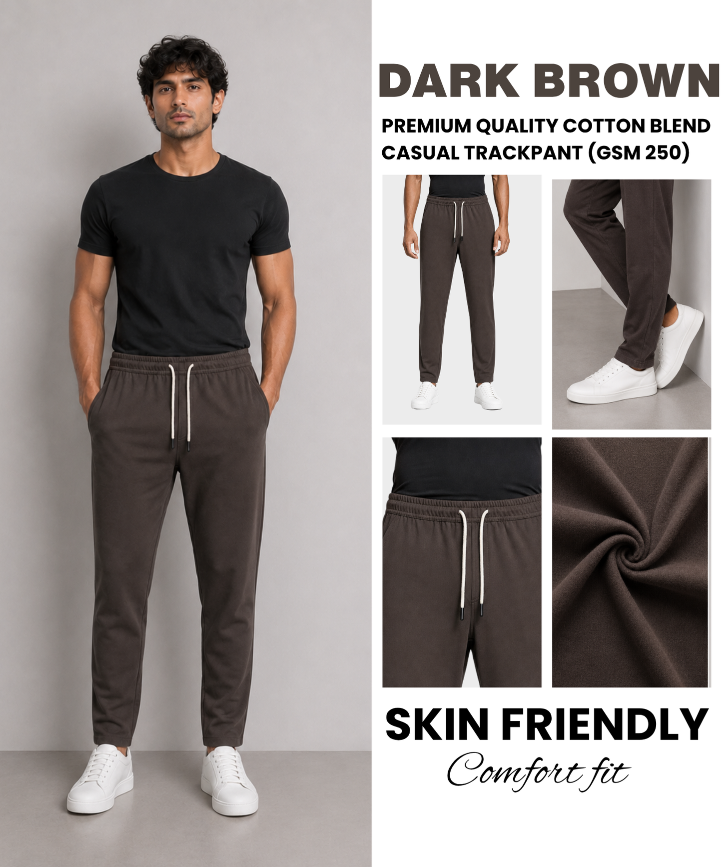 Premium Cotton Blend Casual Track Pants for Men | Comfort Fit TrackPant