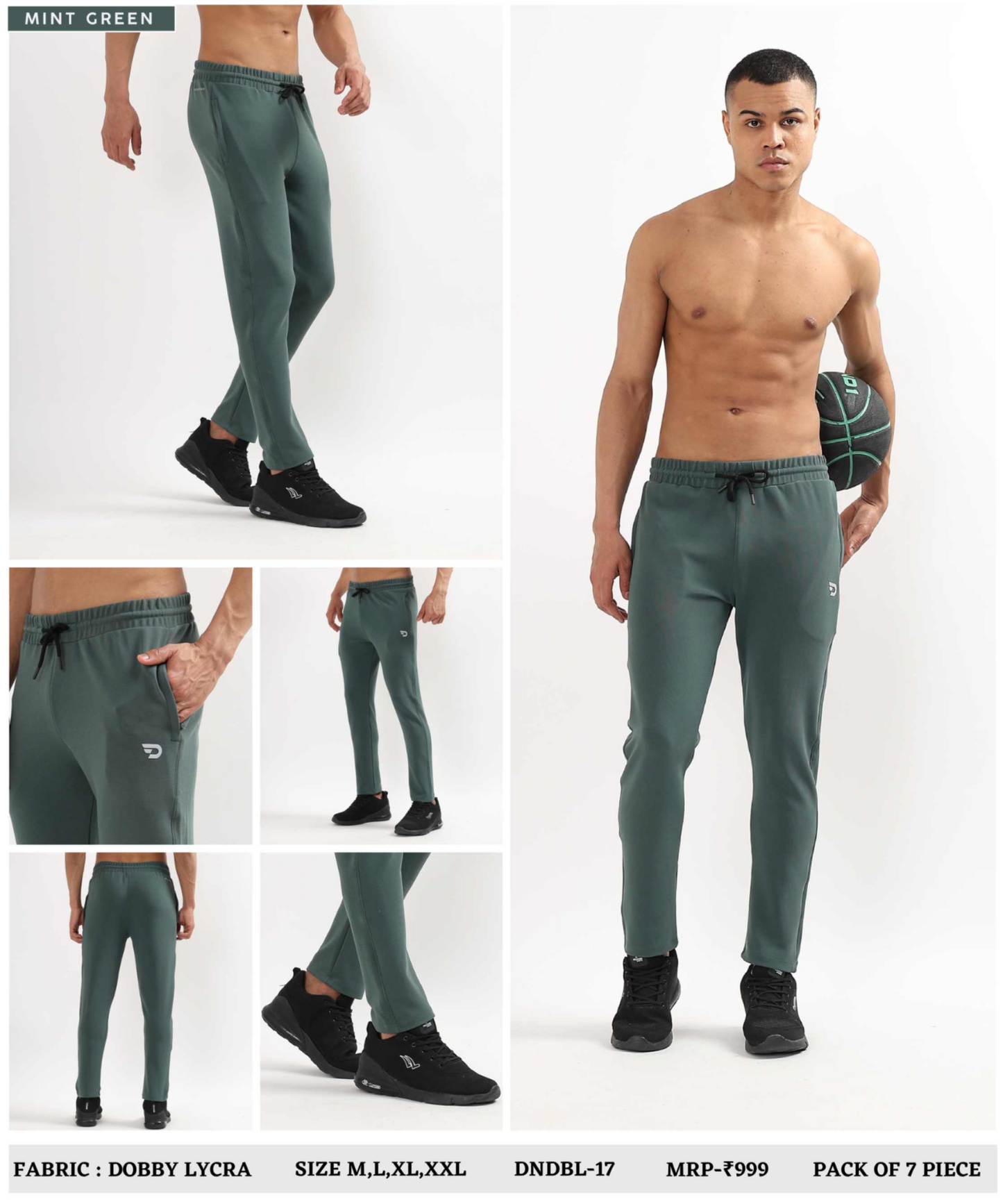 Essential Zip Trackpant – Imported Dobby Lycra |280 GSM| Regular Fit
