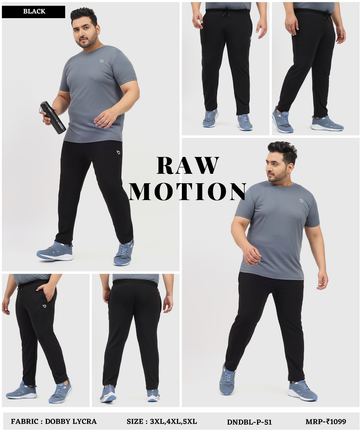 CoreFit Trackpant – Imported Dobby Plus Size Lycra Trackpant | 280 GSM | Slim Fit