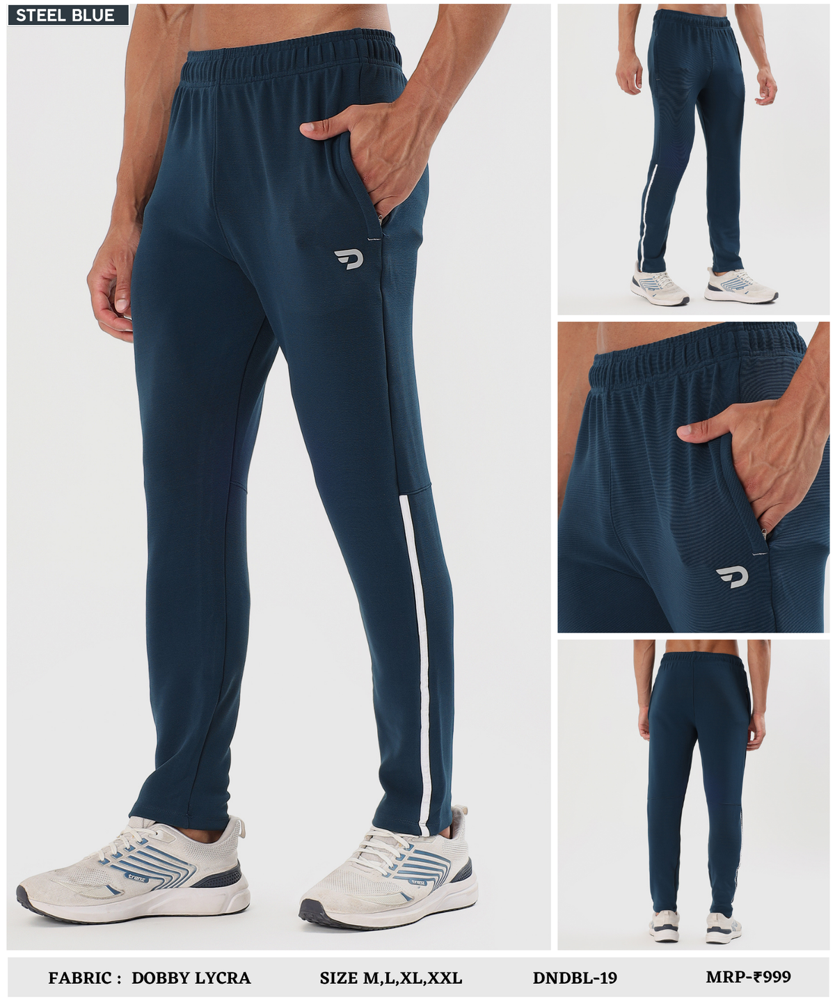 Stripe Trackpant  - Imported Dobby Lycra | GSM 280 | Ankle Fit
