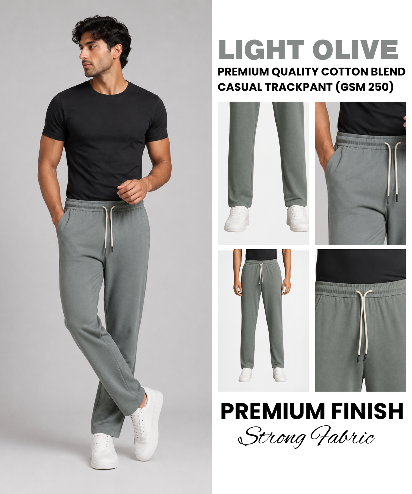 Premium Cotton Blend Casual Track Pants for Men | Comfort Fit TrackPant
