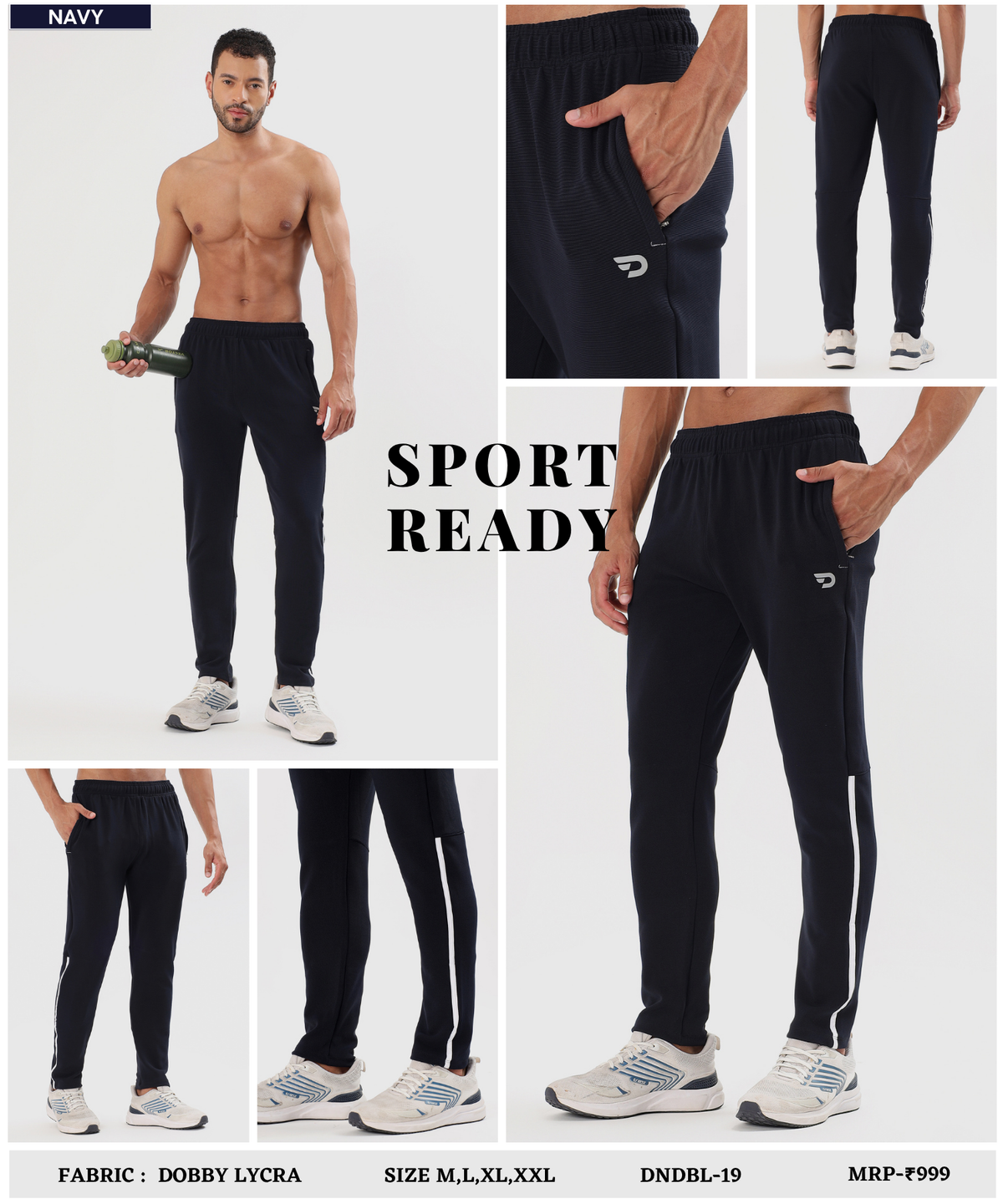 Stripe Trackpant  - Imported Dobby Lycra | GSM 280 | Ankle Fit