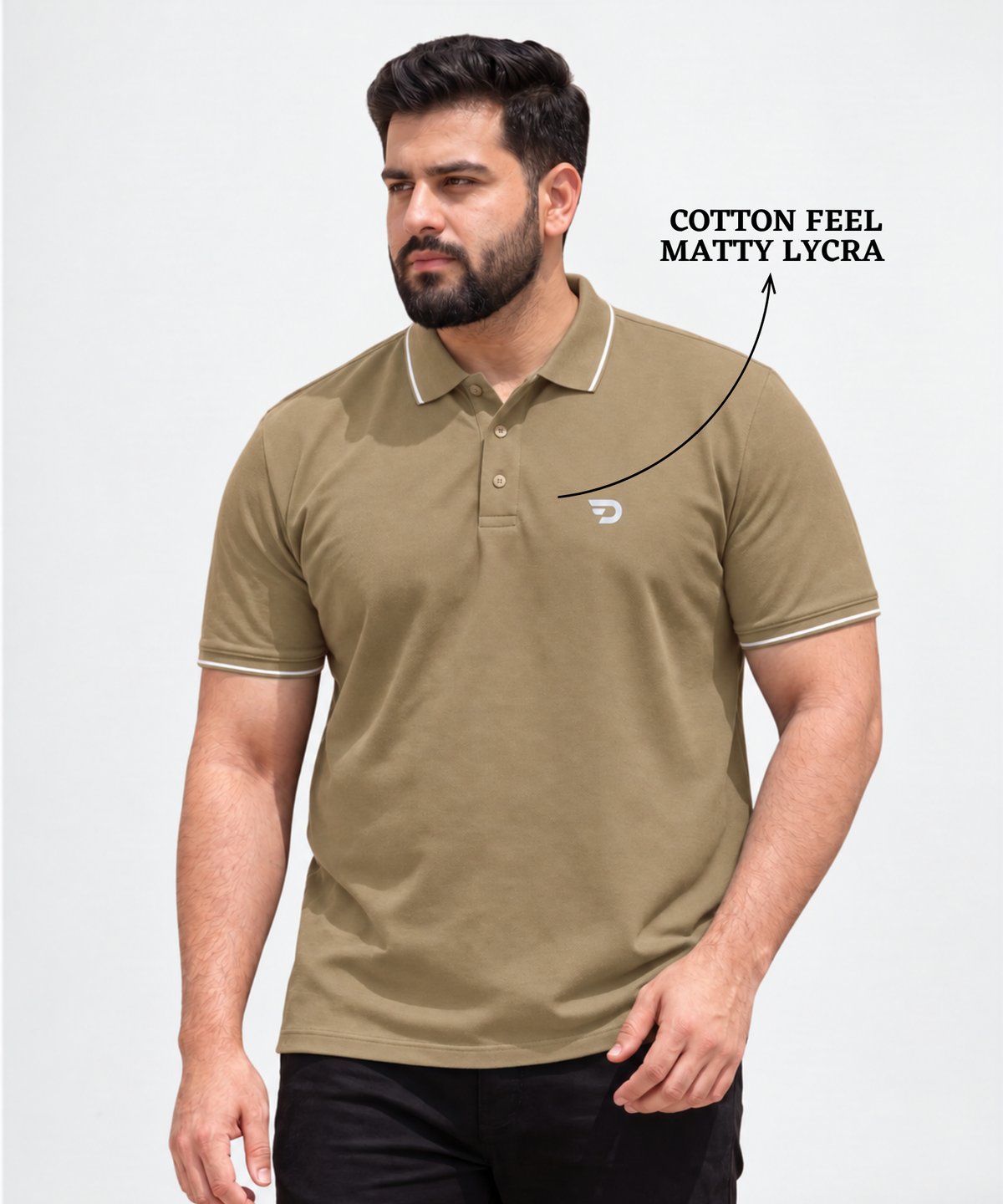 Denmonk Men's Imported Cotton Feel Matty Lycra Plus Size Polo T-Shirt | 220 GSM | Half Sleeve | Regular Fit