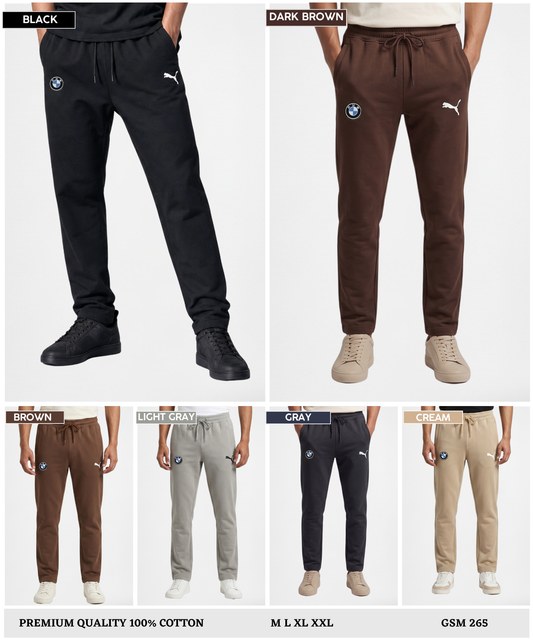 Premium Quality 100% Cotton Trackpant (GSM 265)| Dual Side Emboidery