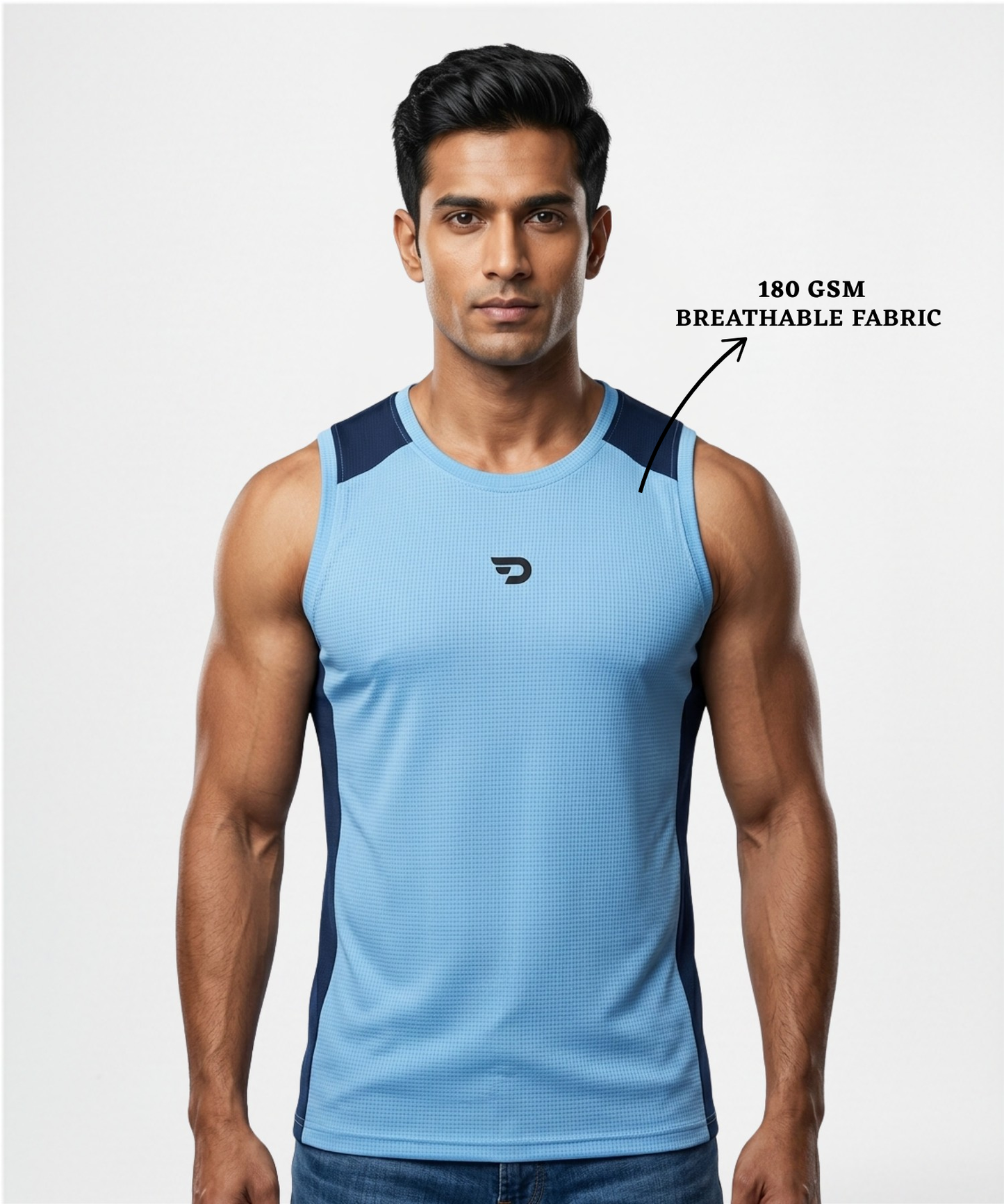 Men's Premium Imported Reebok Knit Lycra Sando | 180 GSM Breathable Quick Dry Fabric